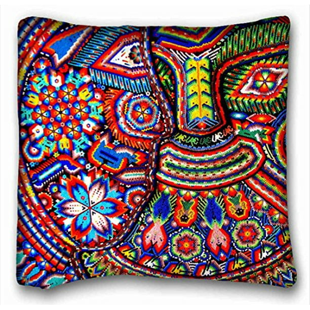 US SELLER-20pcs couch pillow covers cushion covers Mexican Huichol Indian art
